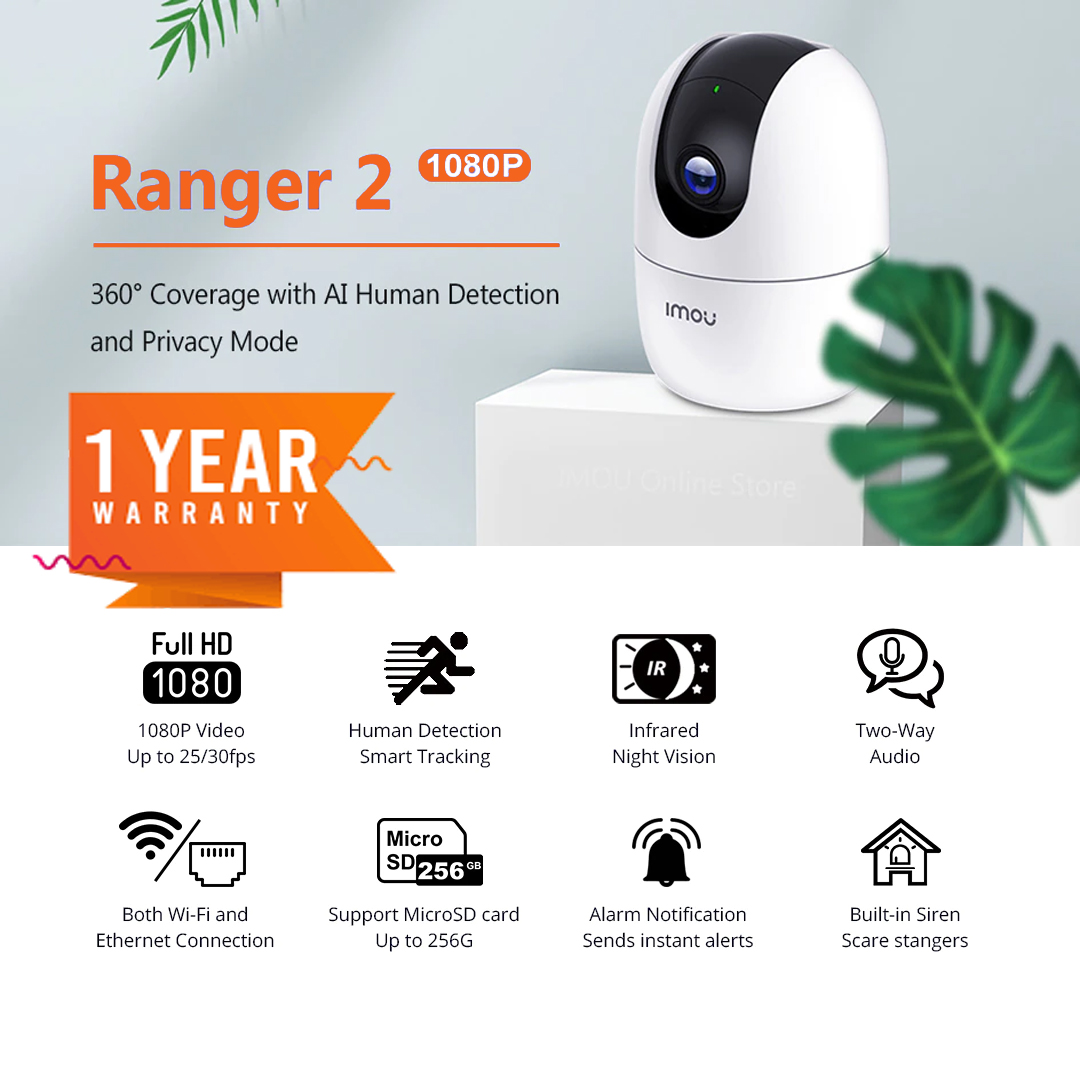 IMOU RANGER 2 2MP/4MP Pan & Tilt Wi-Fi In-Door Camera - Image 2