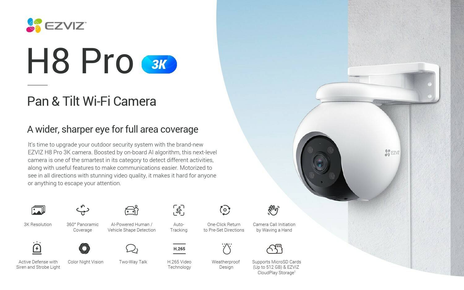EZVIZ H8 Pro 3K Pan & Tilt Wi-Fi Out-Door Camera - Image 8